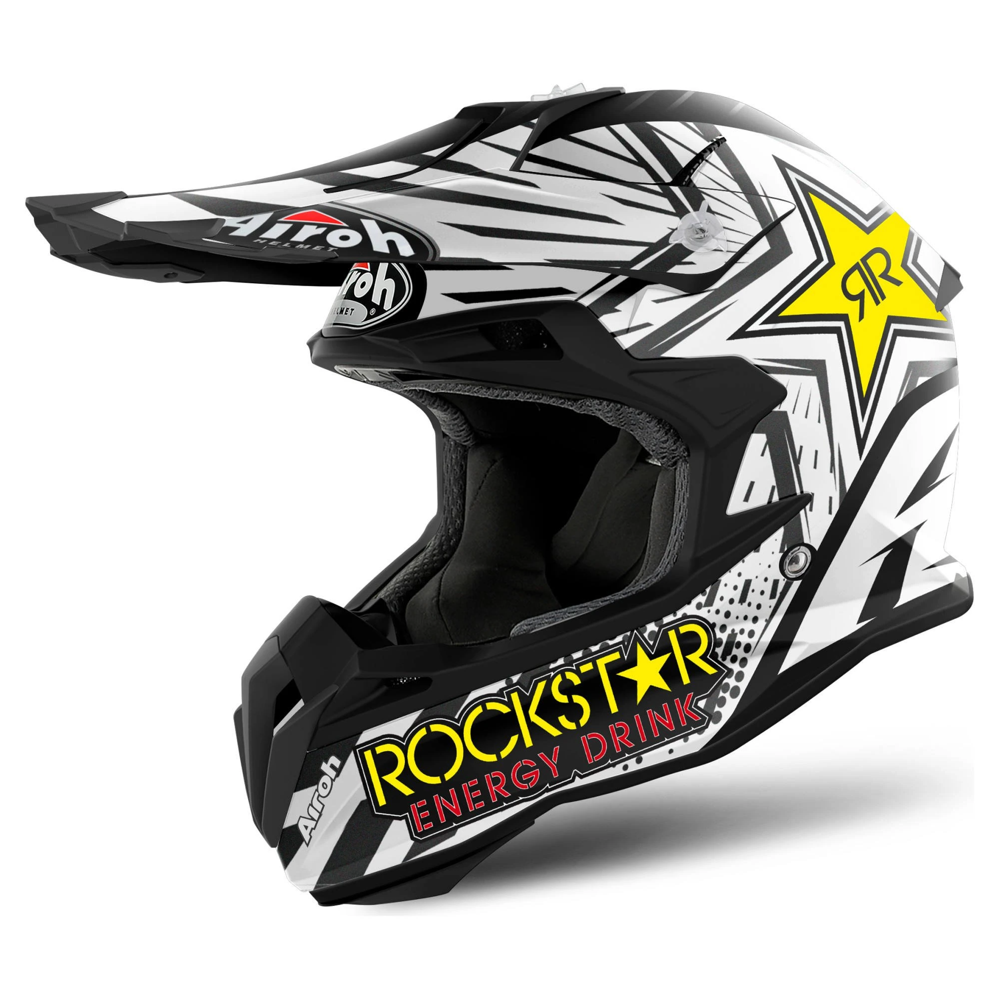 Airoh Terminator Open Vision Rockstar Helmet - Black-White